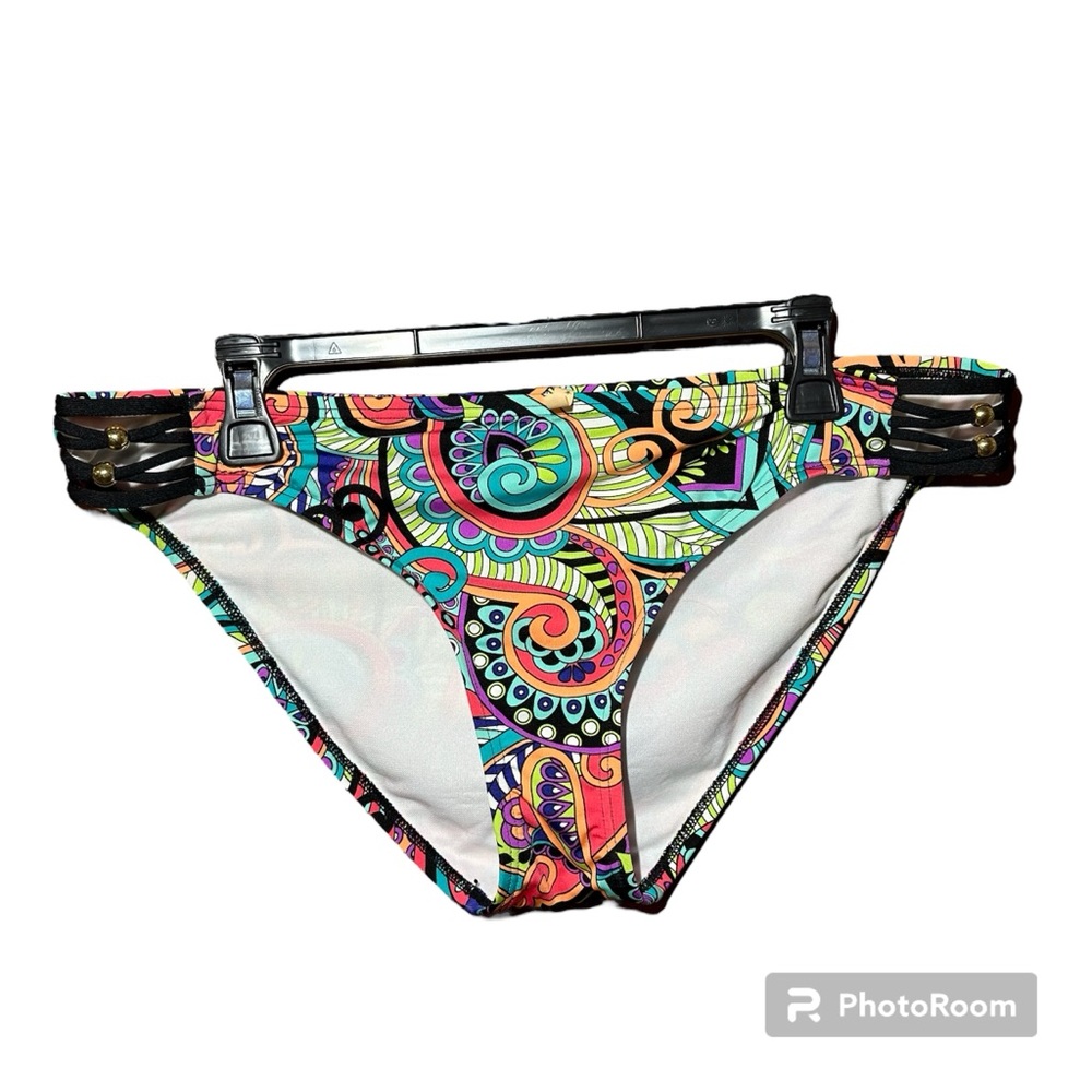 Gibson Latimer‎ Swim Paisley Halter Swimsuit Set, Size XL, Gold detailing - Picture 2 of 10